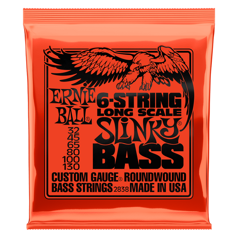 Ernie Ball 6-String Slinky Nickel Wound Bass Set, .032 - .130.