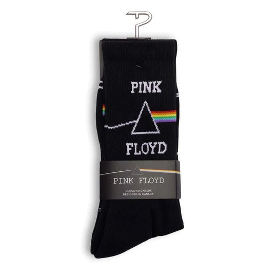 PINK FLOYD "Dark Side of the Moon" Large Crew Socks in Black (1-Pair)