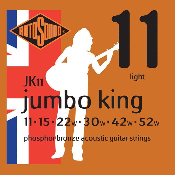 Rotosound RJK11 Jumbo King Phosphor Bronze 11-52 String Set at Five Star Music 102 Maroondah Highway Ringwood Melbourne Music Guitar Store.