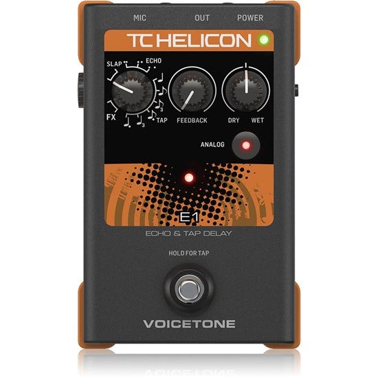 TC Helicon VoiceTone E1 Vocal Echo and Tap Delay