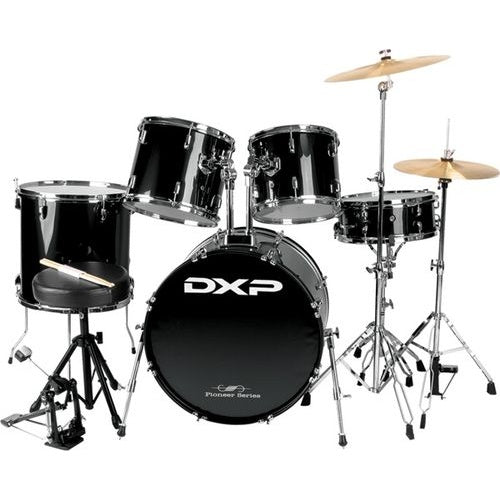 DXP Pioneer Drum Kit 22" Black Rock Package incl Cymbals and Stool