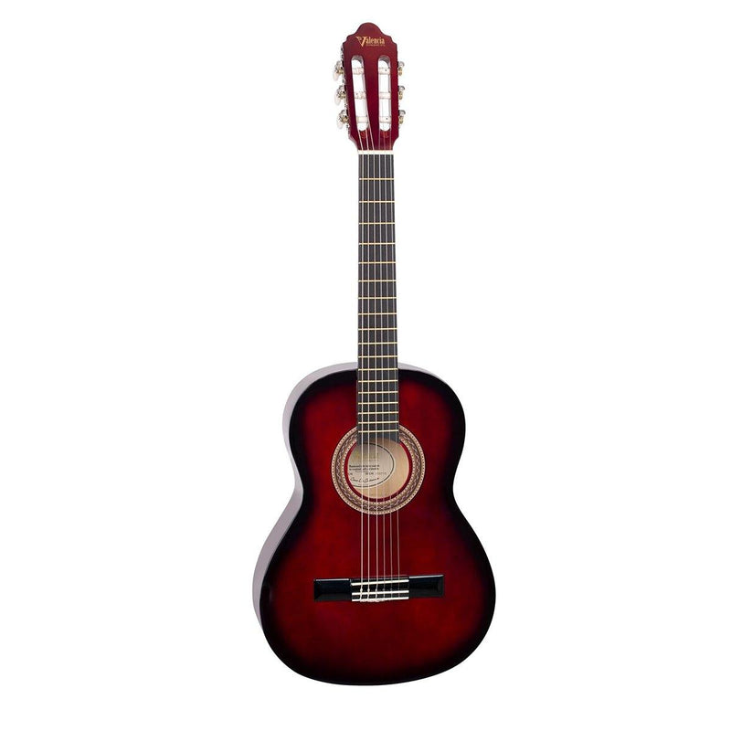 Valencia 100 Series 3/4 Classical Guitar - Red at Five Star Music 102 Maroondah Highway Ringwood Melbourne Music Guitar Store.