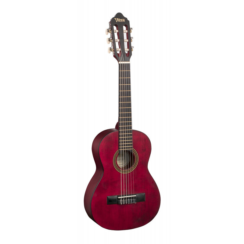 Valencia VC201TWR - 1/4 Size Classical Guitar - Satin Transparent Wine Red