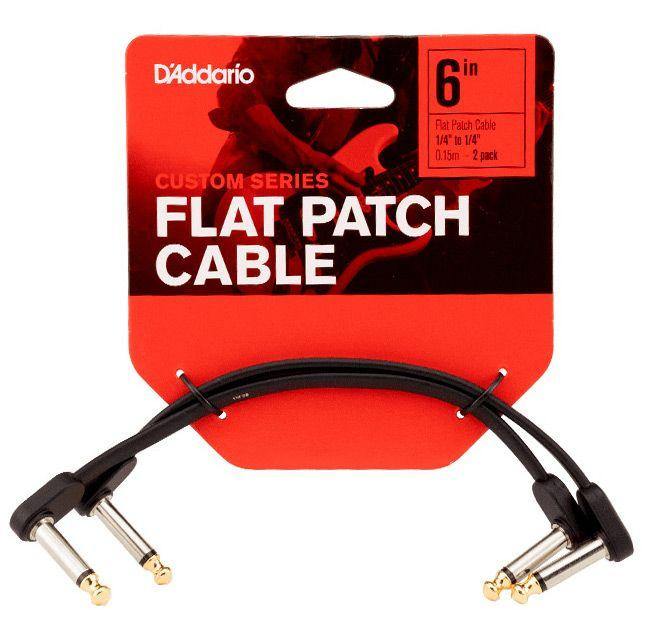D’Addario Custom Series 6" Flat Patch Cables 2-Pack at Five Star Music 102 Maroondah Highway Ringwood Melbourne Music Guitar Store.