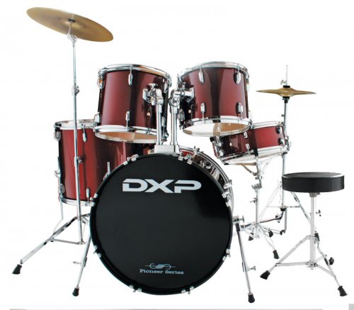 DXP Pioneer Drum Kit 22" Wine Red Rock Package incl Cymbals and Stool