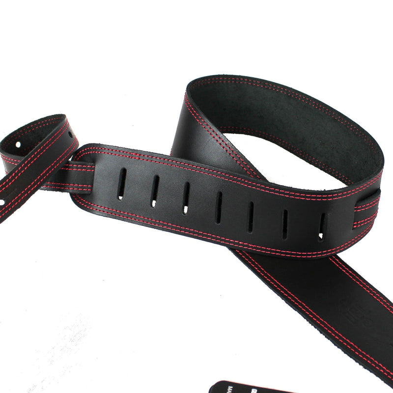 DSL SGE Classic Guitar Strap (Black with Red Stitching, 2.5") at Five Star Music 102 Maroondah Highway Ringwood Melbourne Music Guitar Store.