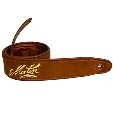 Maton Deluxe Padded Leather Guitar Strap Brown