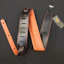 DSL GEG Series 2.5" Padded Leather Strap Black/Orange at Five Star Music 102 Maroondah Highway Ringwood Melbourne Music Guitar Store.