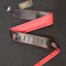 DSL GEG Series 2.5" Padded Leather Strap Black/Red at Five Star Music 102 Maroondah Highway Ringwood Melbourne Music Guitar Store.