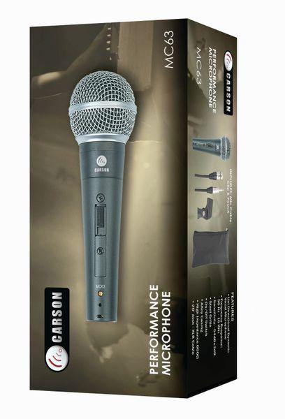 Carson MC63 Cardioid Dynamic Microphone at Five Star Music 102 Maroondah Highway Ringwood Melbourne Music Guitar Store.