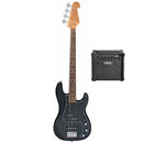 SX VEP62B PJ Bass Guitar Pack with Laney Amp - Black